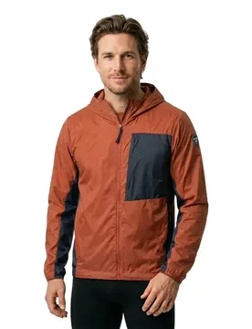 Veste Latemar windrbeaker Dark Orange / Wood Blue L