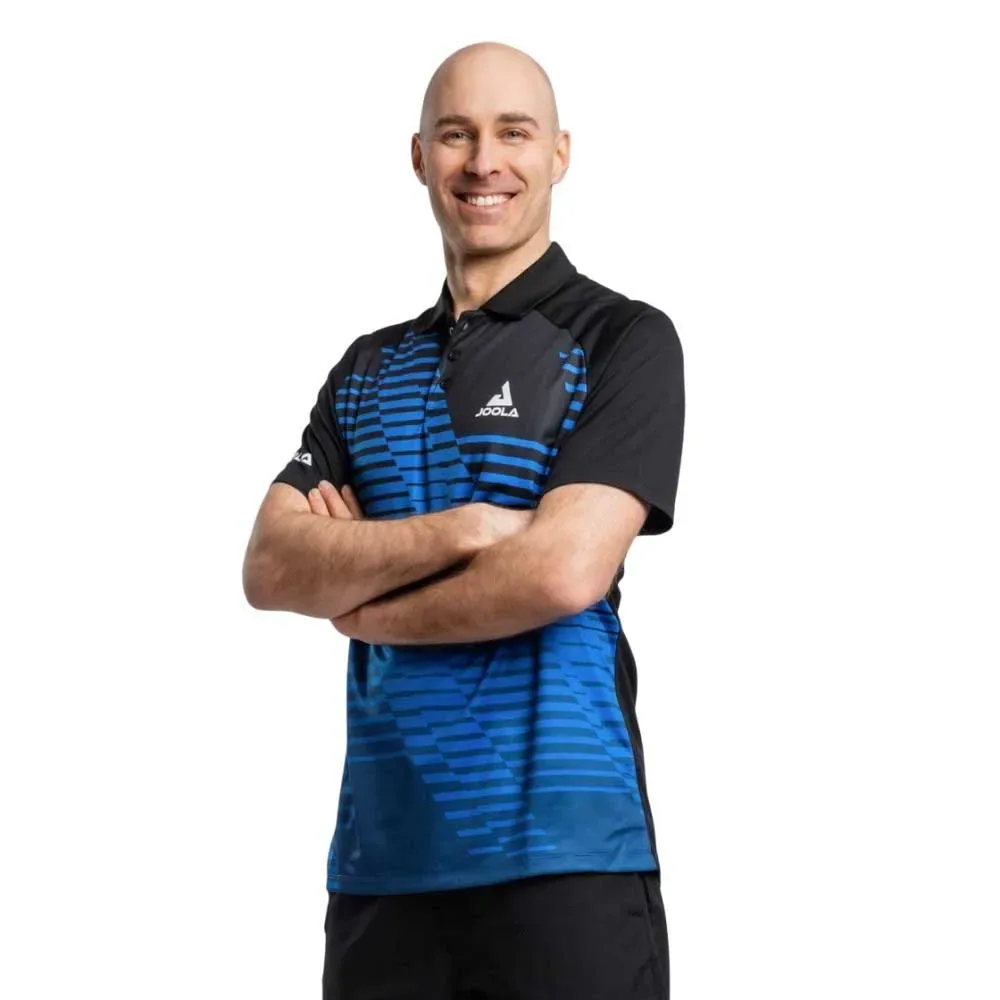 Zephir Short Sleeve Polo Black / Blue 2XS - JOOLA - FashionsVida