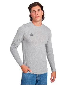 T-shirt à Manches Longues Fw Small Logo Grey Marl / Black L Homme