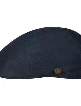 Uni Duck Linen Flat Cap by - navy - Size: XL (60-61 cm) - Balmoral - FashionsVida