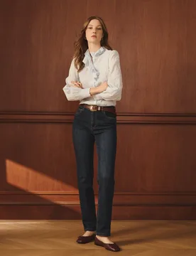 Vaquero semi de mujer con placa - Lloyd's - FashionsVida