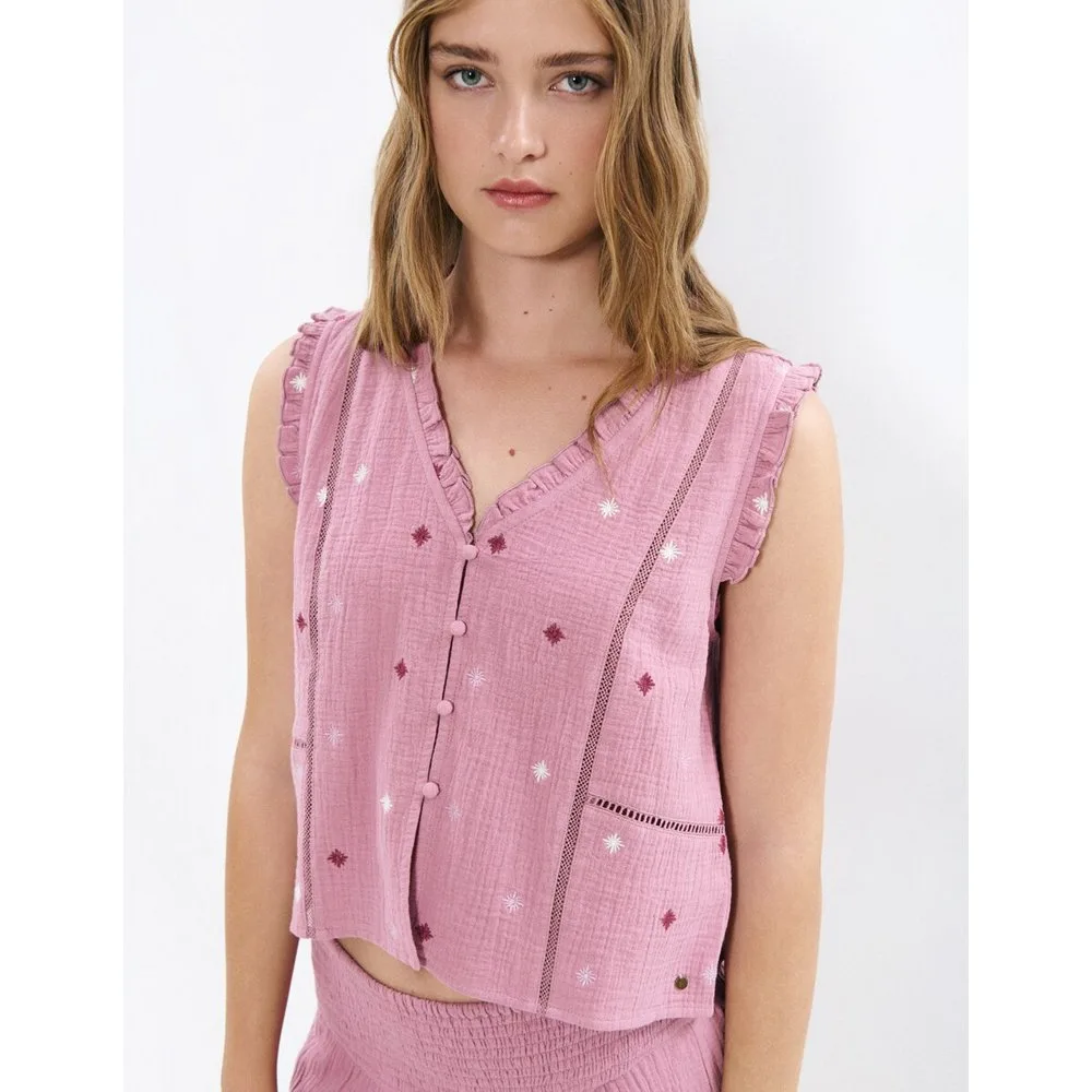Blusa de mujer con bordados de estrellas - Brownie - FashionsVida