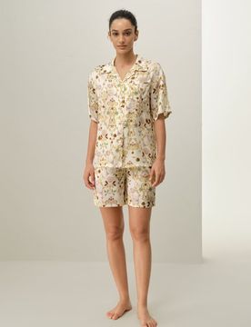 Pyjama Manches Courtes 100% Soie De Mûrier Xl