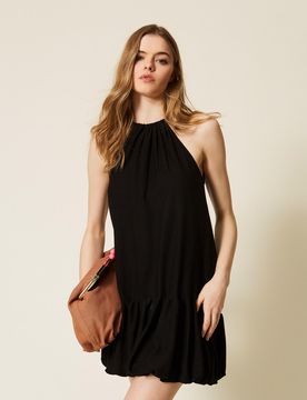 Robe courte MYFO en maille avec volant