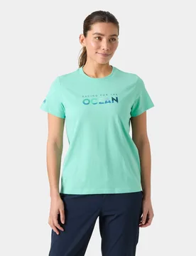 Women’s The Ocean Race T-Shirt Green S - Lagoon Green - Female - Helly Hansen - FashionsVida