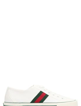 Men's Tennis Sneaker with Suede Toe and Web Detail