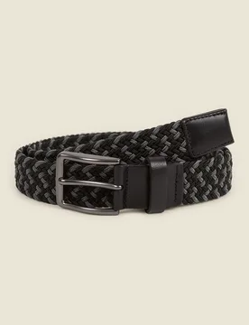 Mens Woven Casual Stretch Belt - - Size: L - Larsson & Co - FashionsVida