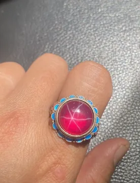 Exquisite Handcrafted Silver Star Gemstone Ring with Cloisonne Silver Setting, Open-Back Round Ring Shank, Women's Style Gift - Aliexpress - FashionsVida