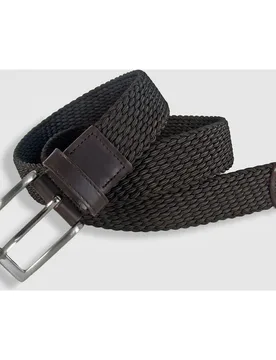 Cinturón Hombre Trenzado Elástico con Detalles en Piel - Leyva - FashionsVida