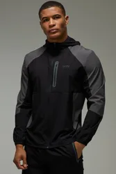Herren Herren Active Farbblock Kontrast-Besatz Windjacke Black Größe 2XL