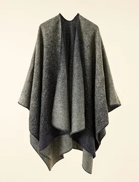 Autumn Winter New Street Solid Color Gradient Herringbone Imitation Cashmere Warm Shawl Cloak Poncho Capes N2 - Aliexpress - FashionsVida