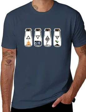 The 4 Symbols of the Elements: Earth, Wind, Water, and Fire - Nature in a Bottle T-Shirt cotton t shirts man 100% T-Shirt - Aliexpress - FashionsVida