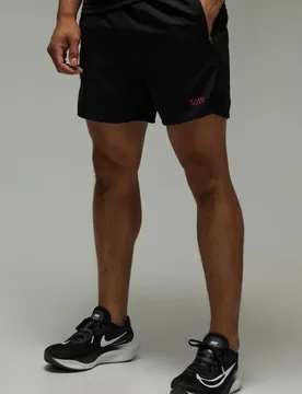 Herren Herren Active Neon Logo 5 Zoll Shorts Black Größe Small - boohooMAN - FashionsVida