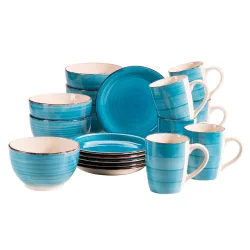 Mäser Frühstücksgeschirr, Steingut Lumaca blau