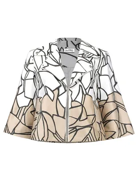Veste courte aspect cuir beige M - Joseph Ribkoff - FashionsVida