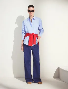 Blusa oversize de mujer de popelin a rayas - Woman El Corte Inglés - FashionsVida