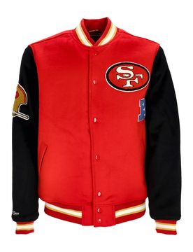 Giubbotto College Uomo Nfl Team Legacy Varsity Jacket Saf49e Red/black