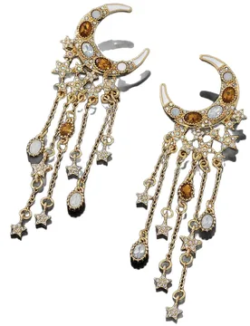 Fashion Long Tassel Star Moon Drop Earrings S925 Sterling Silver Needle High-End Exquisite Party Gift For Women - Aliexpress - FashionsVida