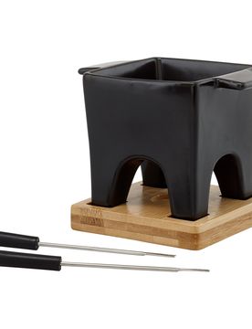 Teelicht-Fondue „Romantik“ schwarz braun