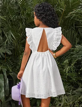Vestido tejido sólido casual para niña preadolescente de primavera/verano - Shein - FashionsVida