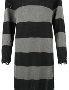 Gothic Kleid lang - Within Souls Sweater Dress - XS bis 4XL - für Damen - Größe M - schwarz/grau - Frauen - female - KIHILIST by KILLSTAR - FashionsVida
