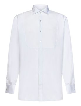 Camicia in cotone con abbottonatura parziale