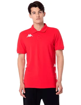 Polo à Manches Courtes Gastio Red / White L - Kappa - FashionsVida