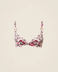 Haut de maillot de bain à armatures avec imprimé et strass