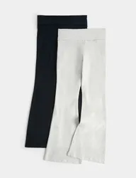 Pack Cotton Rich Fold Waist Leggings (6-16 Yrs) Multi female