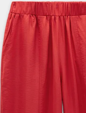 Pantalones rectos de mujer con cinturilla elástica en liso - Parfois - FashionsVida