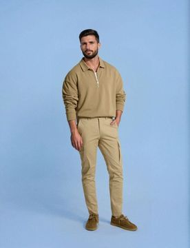 Pantaloni slim cargo - beige