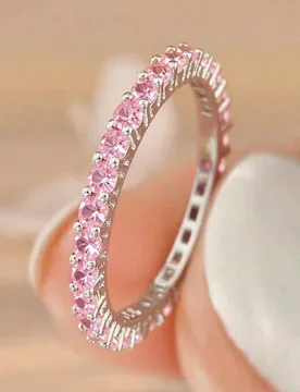 Pieza Anillo de plata de ley S925 con circonita cúbica elegante, joyería exquisita adecuada para el uso diario de las mujeres, regalo perfecto para - Shein - FashionsVida