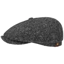 Hatteras Herringbone Flat Cap by - black - Herren - Size: 63 cm