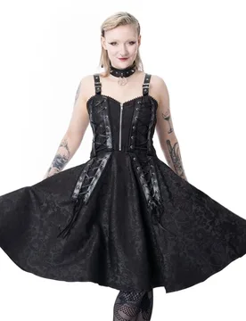 Gothic Kurzes Kleid - Raven Rose Dress - XS bis L - für Damen - Größe S - schwarz - Frauen - female - Poizen Industries - FashionsVida