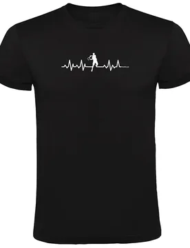Tennis Heartbeat Short Sleeve T-shirt Black 2XL - Kruskis - FashionsVida