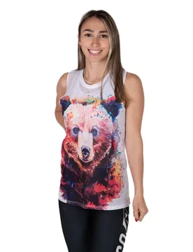 Maglietta Senza Maniche Be Wild Bear White S - OTSO - FashionsVida