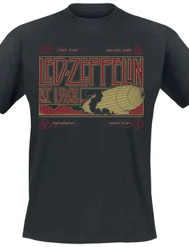 T-Shirt - Zeppelin & Smoke - XL bis 3XL - für Männer - Größe 3XL - schwarz - Lizenziertes Merchandise! - Männer - male - Led Zeppelin - FashionsVida