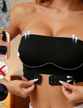 Sujetador sin tirantes y sin costuras con cierre frontal, inalámbrico y antideslizante, camiseta sexy para mujer. Sujetador sin espalda inalámbrico - Shein - FashionsVida