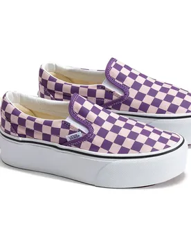 Sneaker Classic Slip-on Stackform Checkerboard Pale Pink / Prism Purple EU 44 1/2