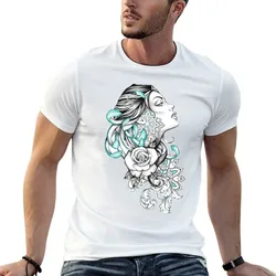 Chrysanthemum lady T-Shirt Work Utility Casual Tee Shirt