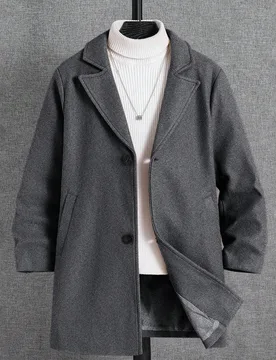 Abrigo/Chaqueta casual de media longitud con bolsillos para niños preadolescentes, adecuado para invierno, escuela, vuelta al colegio, juegos al aire - Shein - FashionsVida