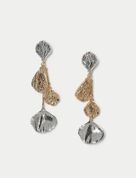 Mixed Metal Leaf Earring Multi female - Per Una - FashionsVida