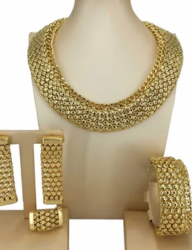 New Design Brazilian Gold Plated Jewelry Sets Unique Necklace for Women Wedding Party FHK15632 - Aliexpress - FashionsVida