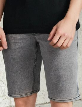 Pantaloncini in denim - grigio chiaro