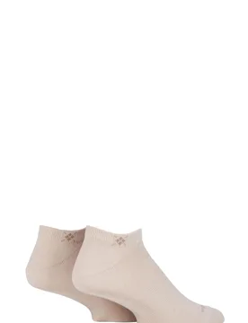 Pair Beige Everyday Cotton Trainer Socks Men's 6.5-11 Mens - - Brown - Size: 6.5-11 Mens - Burlington - FashionsVida
