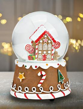 Spieluhr / Schneekugel Lebkuchenhaus