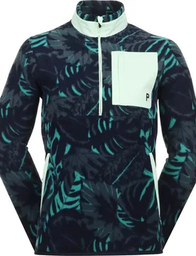 Pullover x PTC Palm 1/2 Zip Fleece, blau/grün s - Puma - FashionsVida