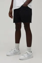 Herren Kurze Jeansshorts Aus Steifem Denim Washed Black Größe 28