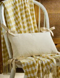 Cotton Rich Striped Bolster Cushion Yellow Mix