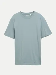 T-Shirt mit Piqué Struktur Blau M